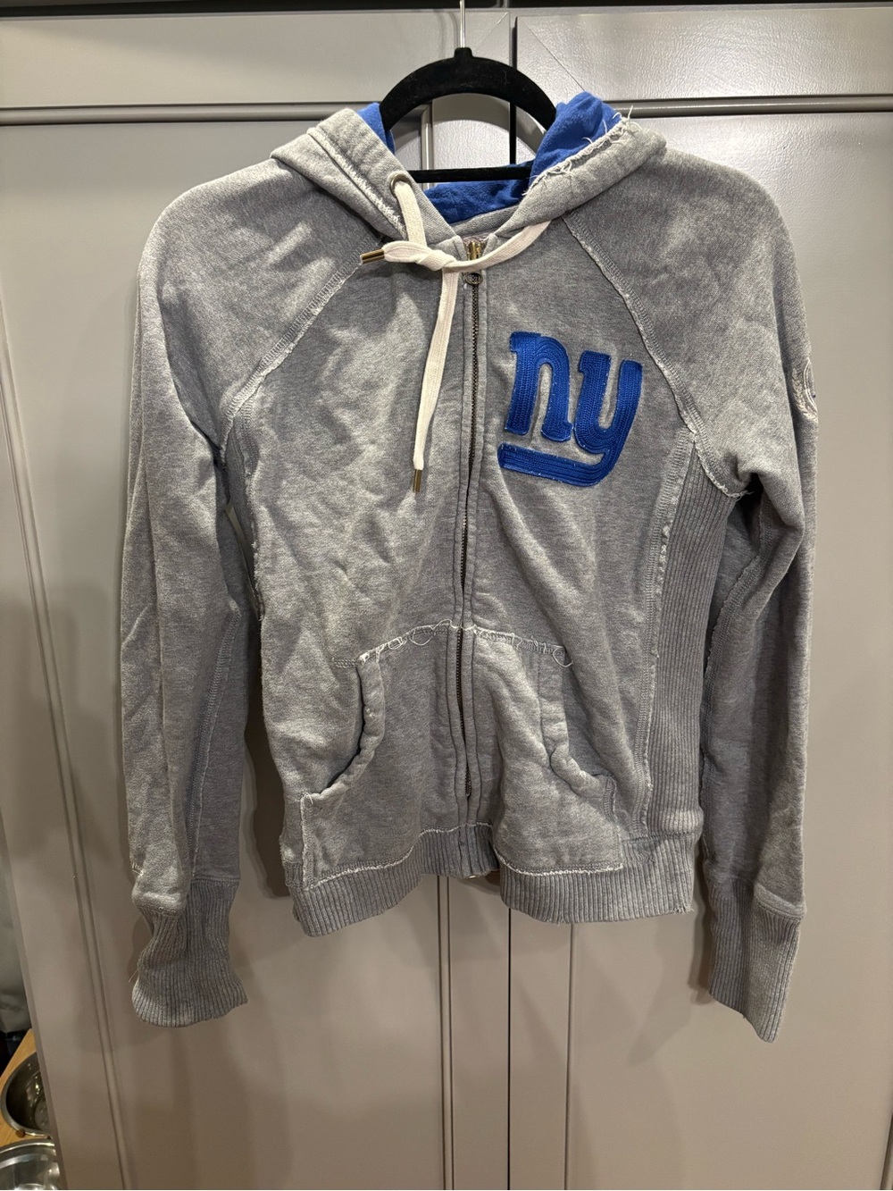 Rare Mitchell & Ness Vintage Throwback New York Giants Full Zip Hoodie L